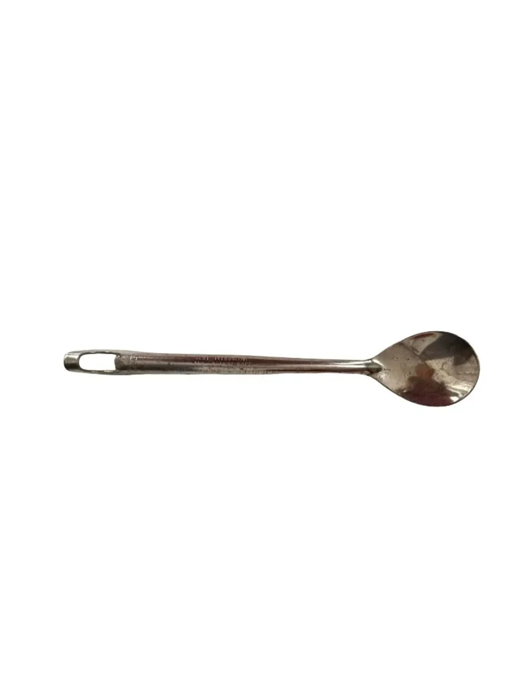 Vintage Woodbine 1620 Stainless Steel Iced Tea Spoon Schuster Funeral Home Adver